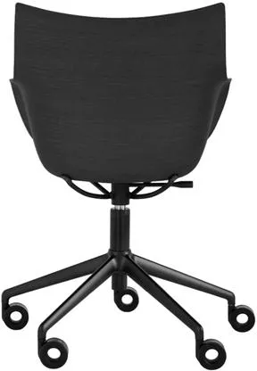 Kartell Q/Wood Kontorstol Sort/Sort Træ med Sort Polstring